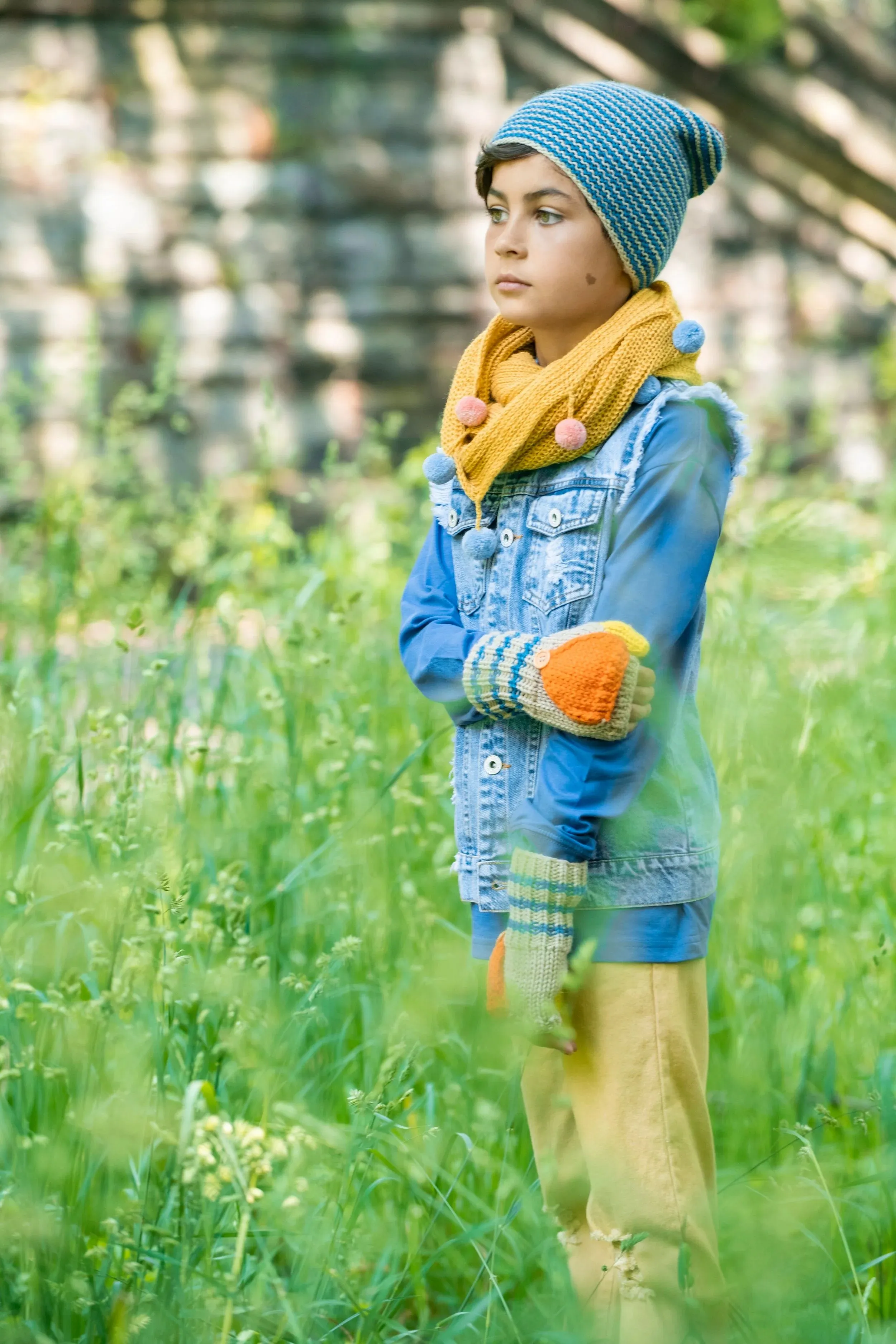 Kids Fingerless Fold-Over Mittens