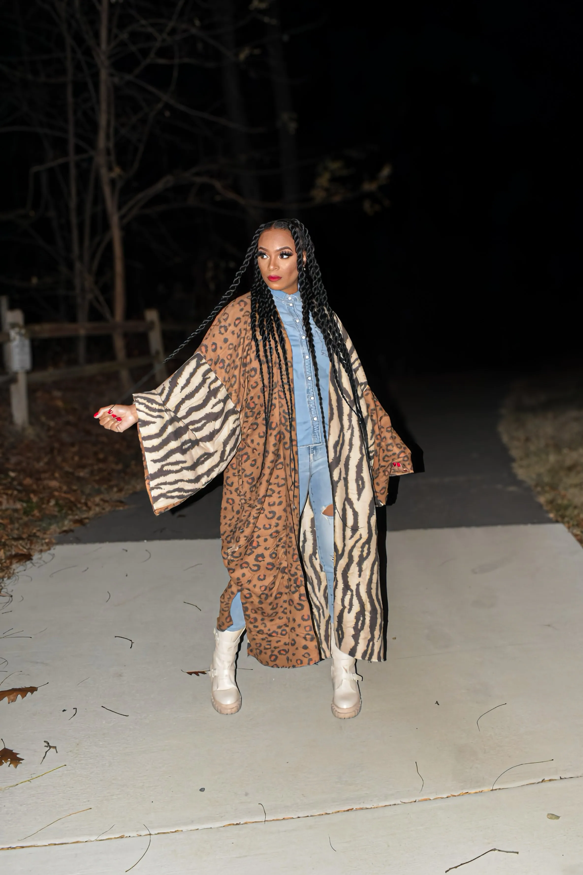 Kina Leopard/Zebra Print Cardigan