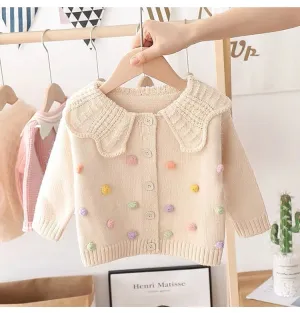 Knitted Bottoming Girls Cardigan