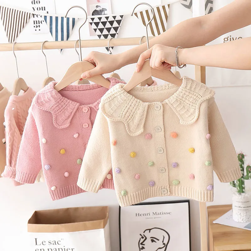Knitted Bottoming Girls Cardigan