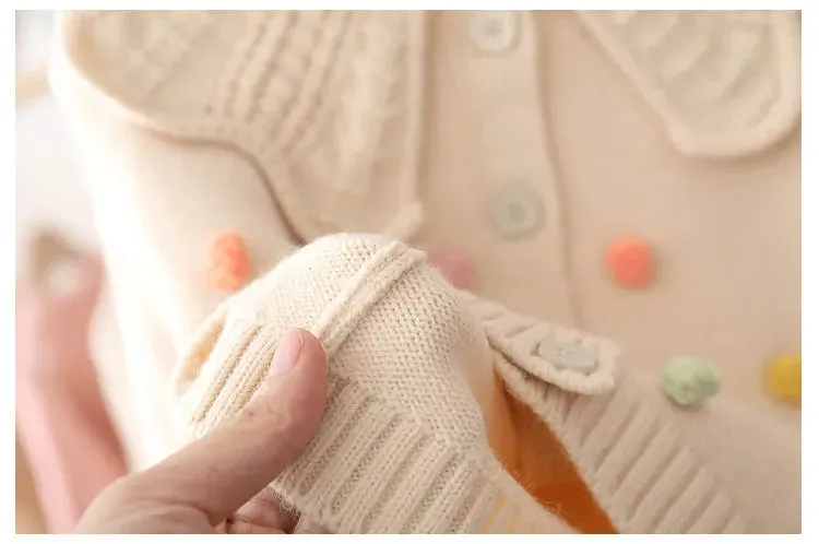 Knitted Bottoming Girls Cardigan