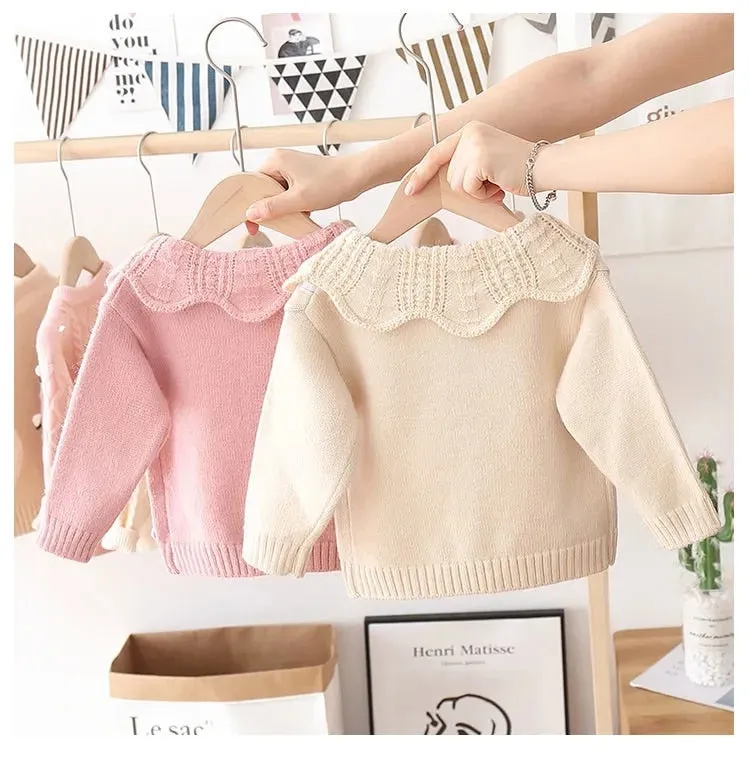 Knitted Bottoming Girls Cardigan