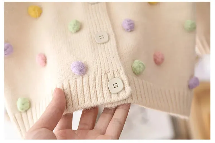 Knitted Bottoming Girls Cardigan