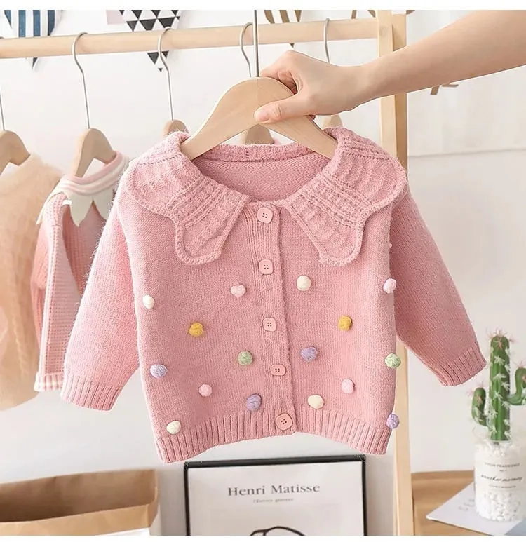 Knitted Bottoming Girls Cardigan