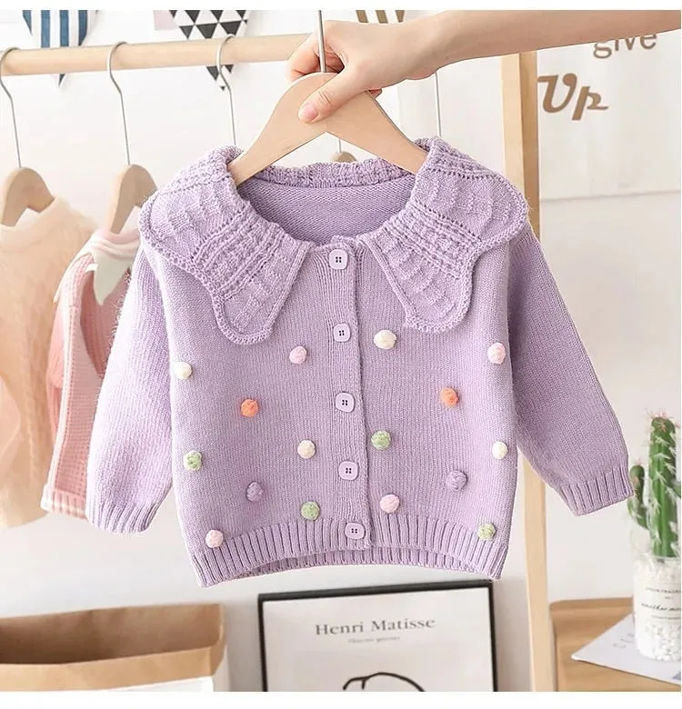 Knitted Bottoming Girls Cardigan