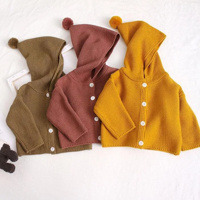 Knitted Unisex Baby Cardigan Autumn