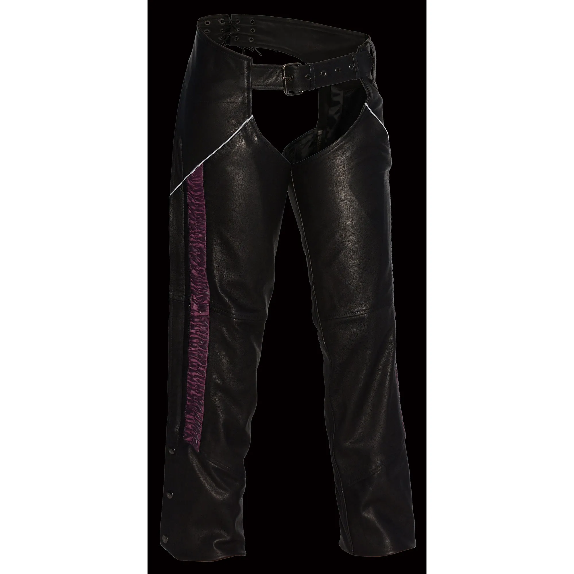 Ladies Lightweight Low Rise Chap w/ Crinkled Leg Striping