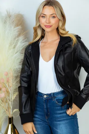 Leather Bomber Jacket by White Birch - Final Sale