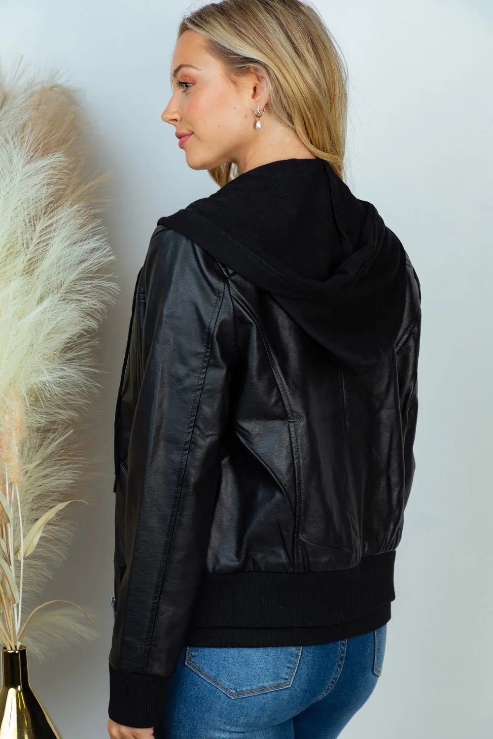 Leather Bomber Jacket by White Birch - Final Sale