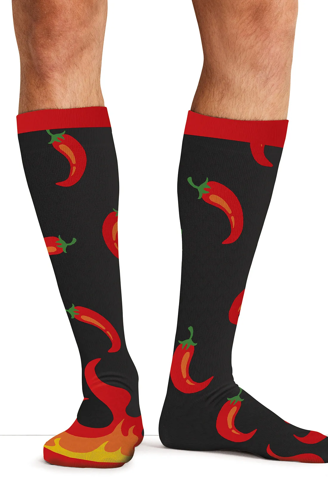Legwear MPRINTSUPPORT Men's 10-15mmHg Compression Socks Hot Stuff