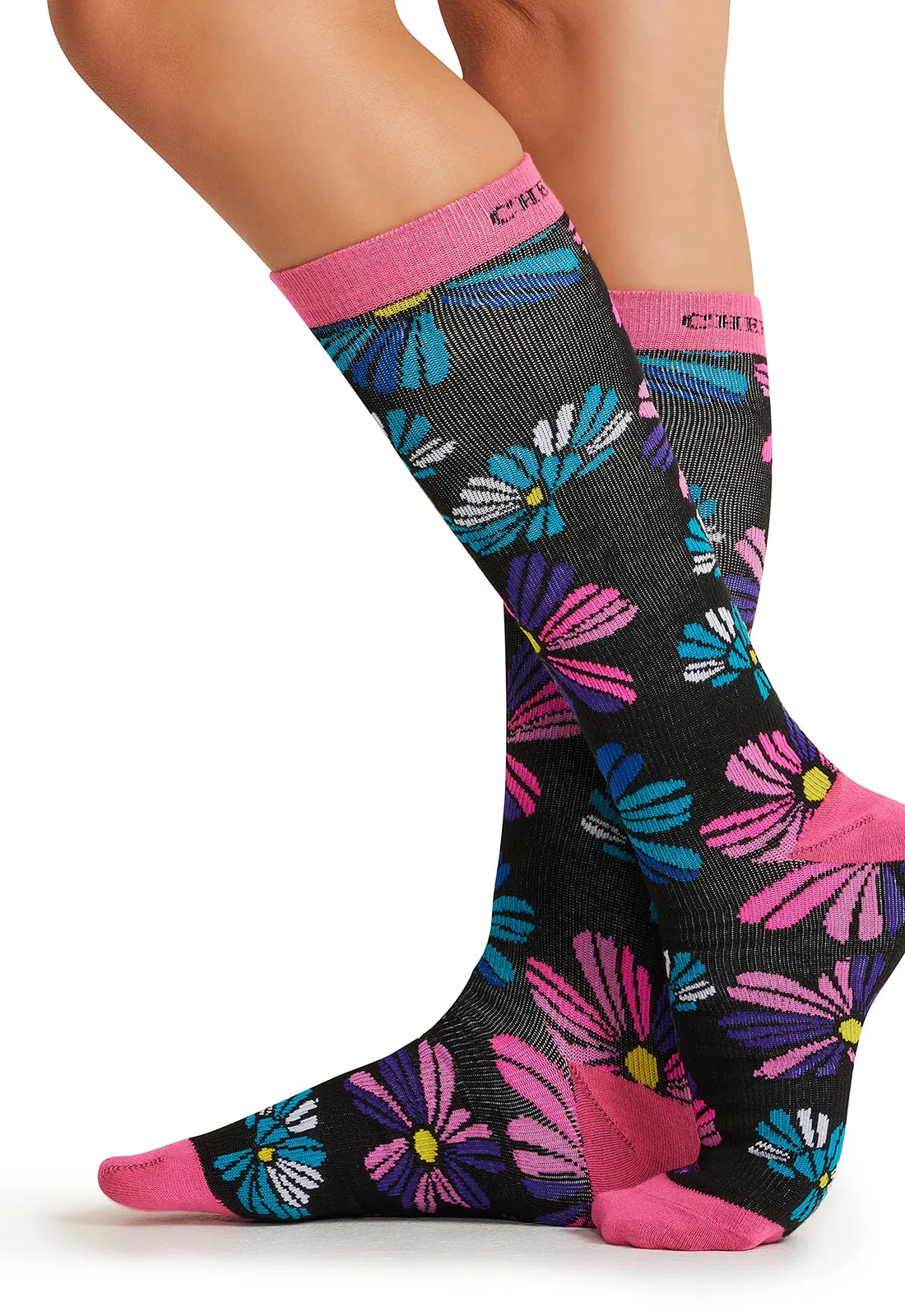 Legwear PRINTSUPPORT Women's 10-15mmHg Compression Socks Floral Flashback
