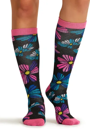 Legwear PRINTSUPPORT Women's 10-15mmHg Compression Socks Floral Flashback