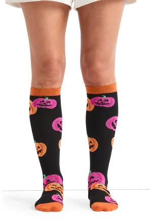 Legwear PRINTSUPPORT Women's 10-15mmHg Compression Socks Happy Pumpkins