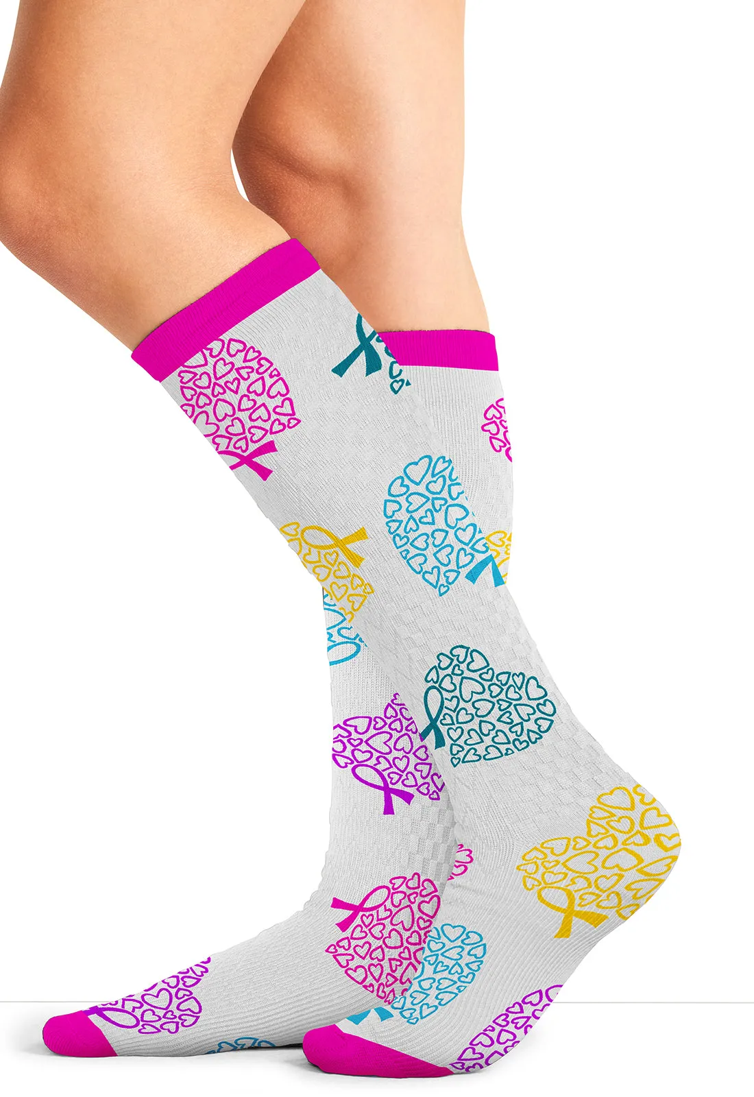 Legwear PRINTSUPPORT Women's 10-15mmHg Compression Socks Love To Care