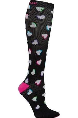 Legwear PRINTSUPPORT Women's 10-15mmHg Compression Socks Neon Hearts