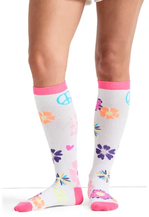 Legwear PRINTSUPPORT Women's 10-15mmHg Compression Socks Peace, Love, Smile