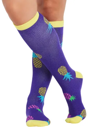 Legwear PRINTSUPPORT Women's 10-15mmHg Compression Socks Pineapple Toss