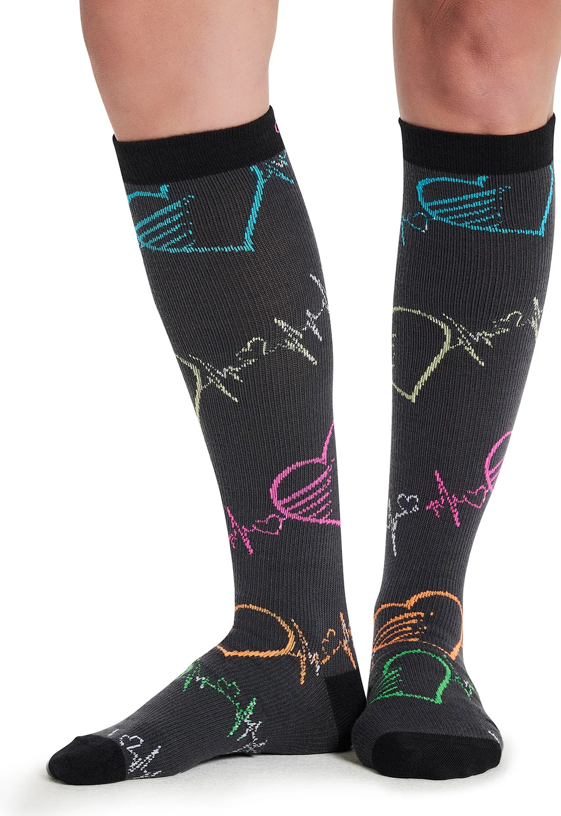 Legwear PRINTSUPPORT Women's 10-15mmHg Compression Socks Pop Beats
