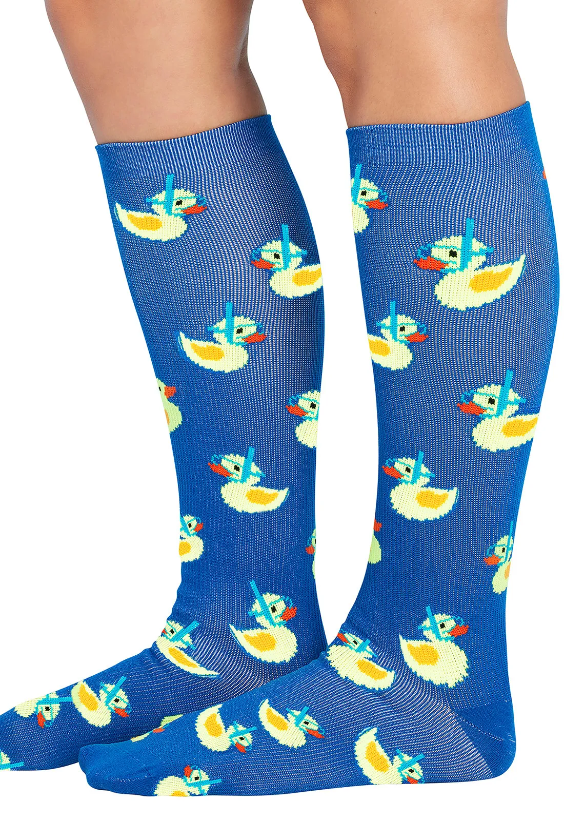 Legwear PRINTSUPPORT Women's 10-15mmHg Compression Socks Rubber Duckies