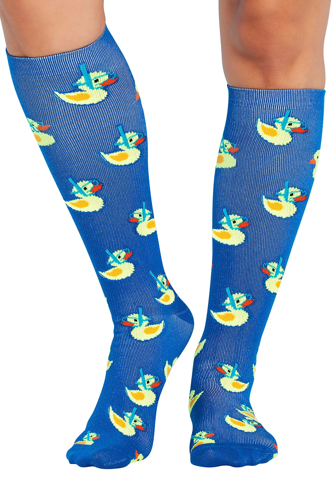 Legwear PRINTSUPPORT Women's 10-15mmHg Compression Socks Rubber Duckies