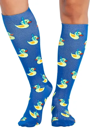 Legwear PRINTSUPPORT Women's 10-15mmHg Compression Socks Rubber Duckies