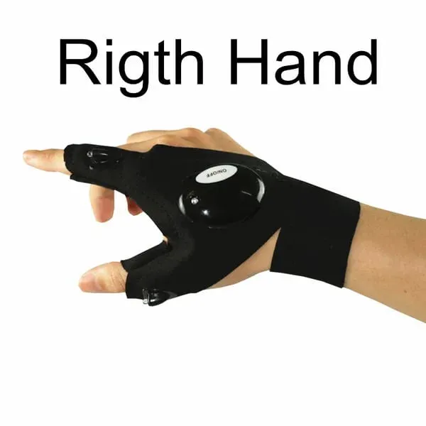 Letsgost LED Flashlight Waterproof Gloves - Practical Durable Fingerless Gloves