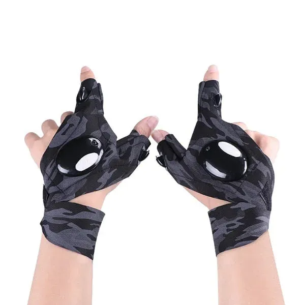 Letsgost LED Flashlight Waterproof Gloves - Practical Durable Fingerless Gloves