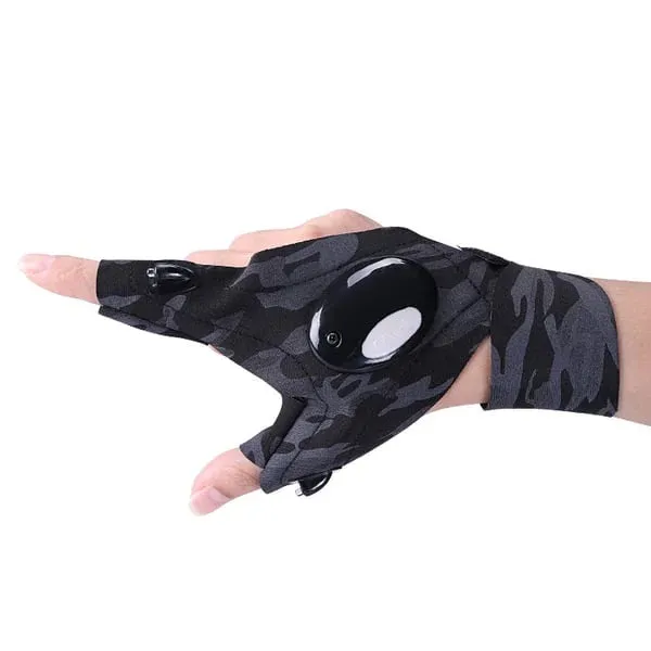 Letsgost LED Flashlight Waterproof Gloves - Practical Durable Fingerless Gloves