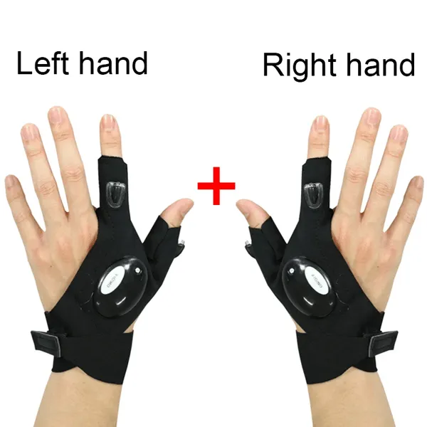 Letsgost LED Flashlight Waterproof Gloves - Practical Durable Fingerless Gloves