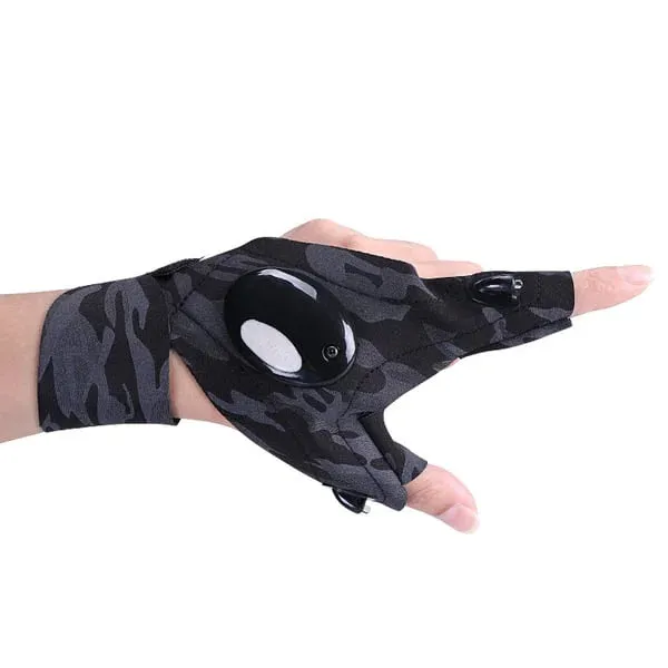 Letsgost LED Flashlight Waterproof Gloves - Practical Durable Fingerless Gloves