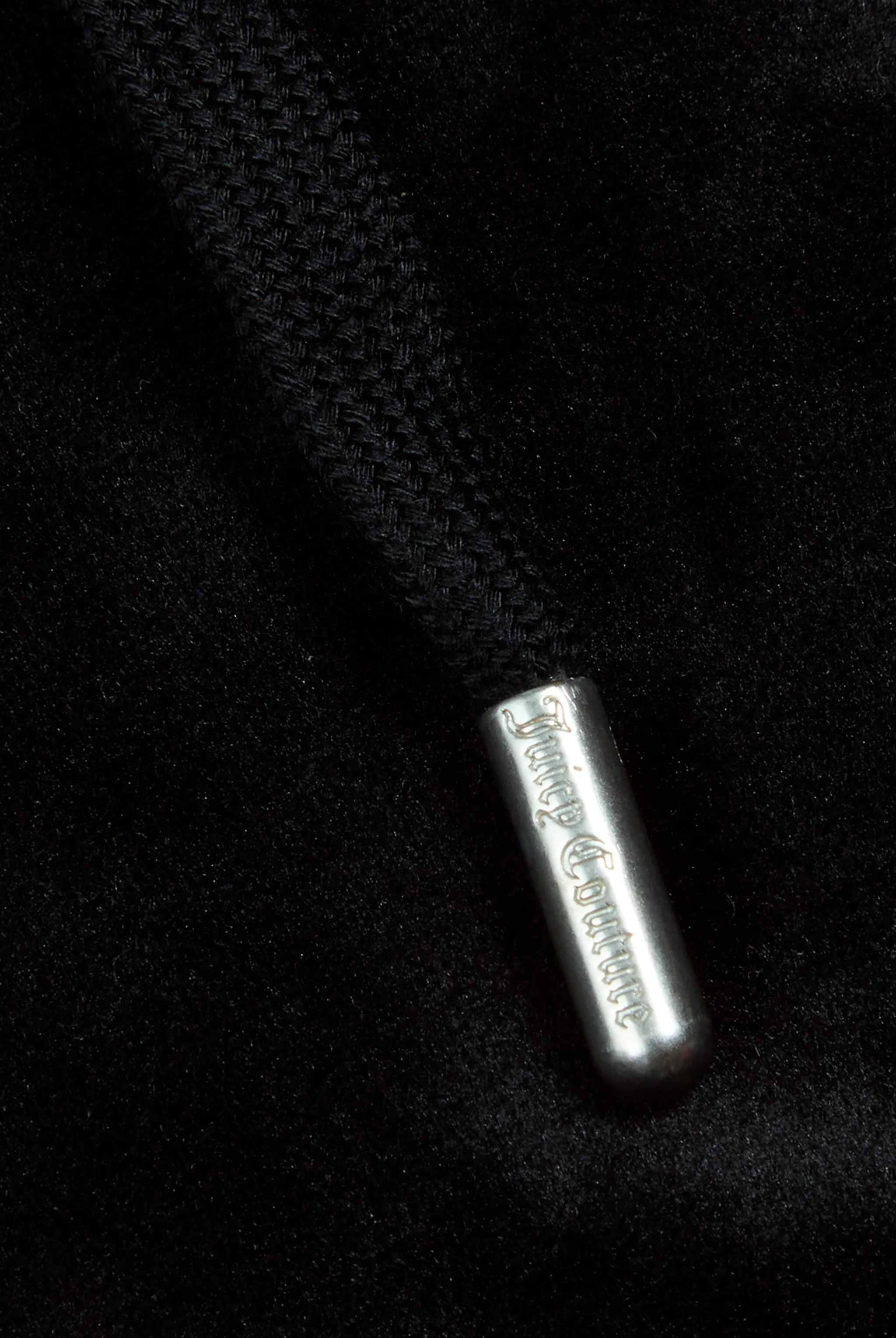 'LIBRA' BLACK DIAMANTÉ VELOUR ZIP-THROUGH HOODIE