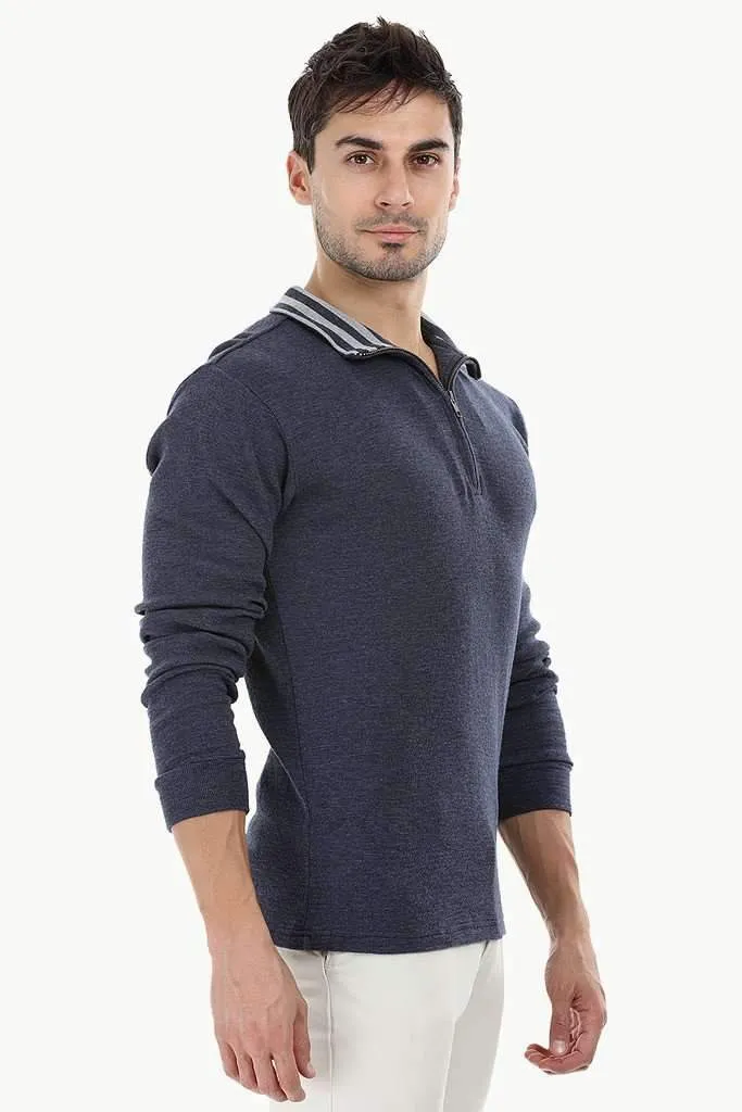Lightweight Mock Collar Sweatshirt