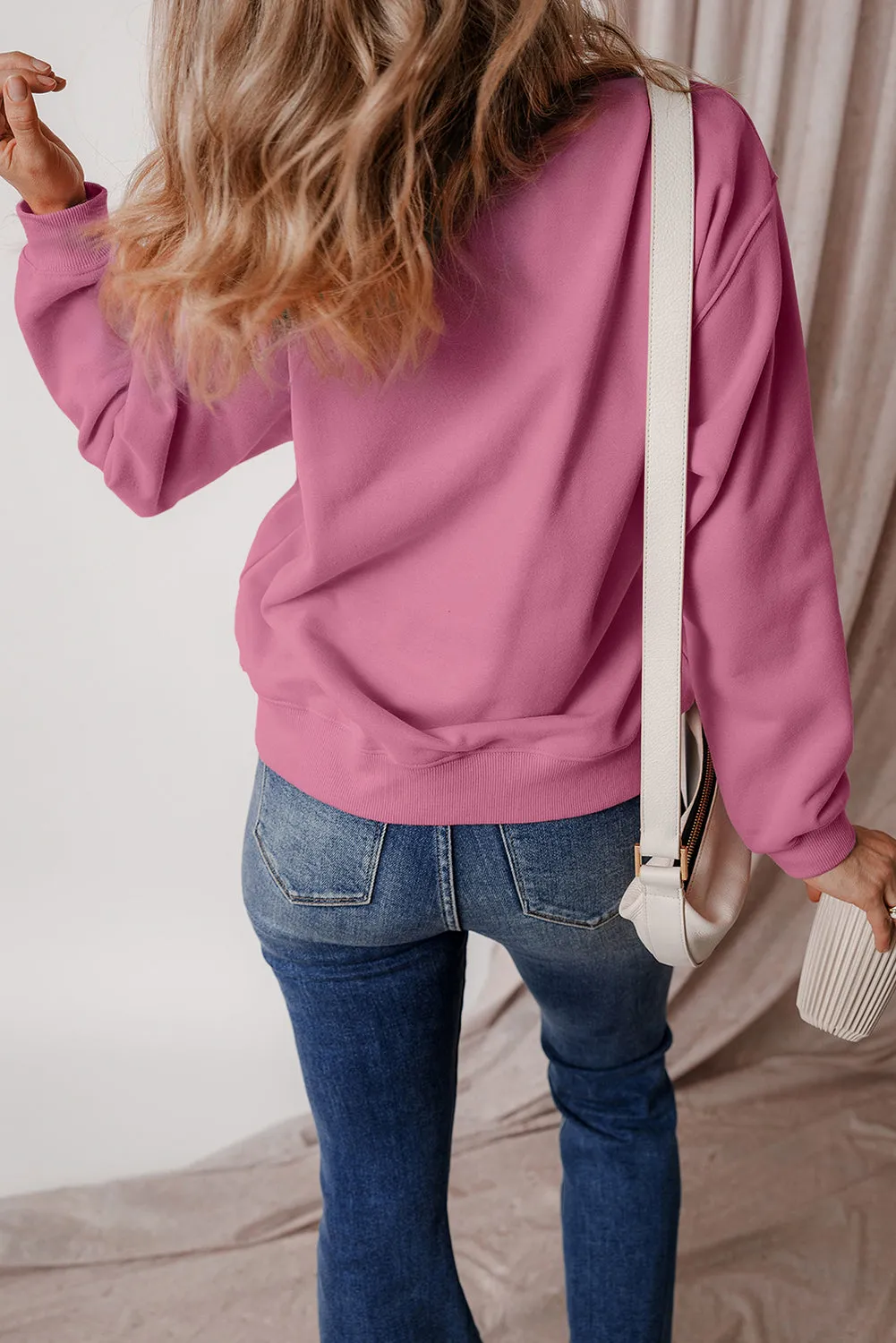 Lined Drop Shoulder Terry Sweatshirt