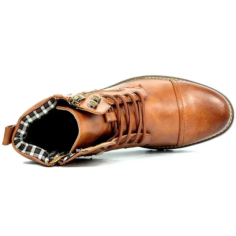 Logan - Leather Lace-Up Boots