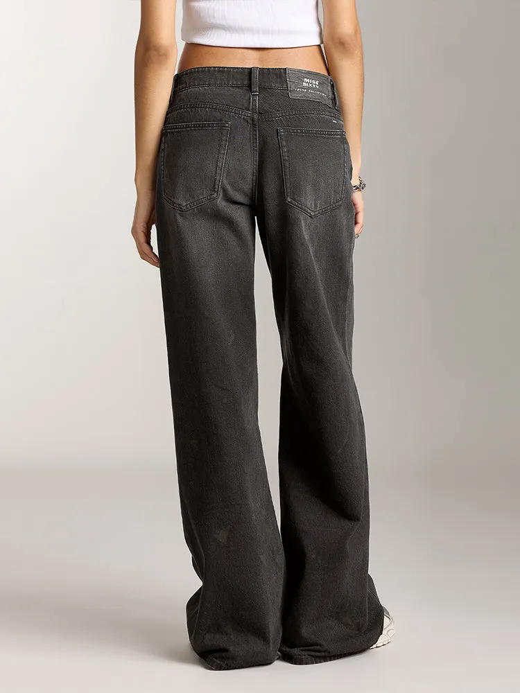 Low-Rise Wasteland Jeans In Black