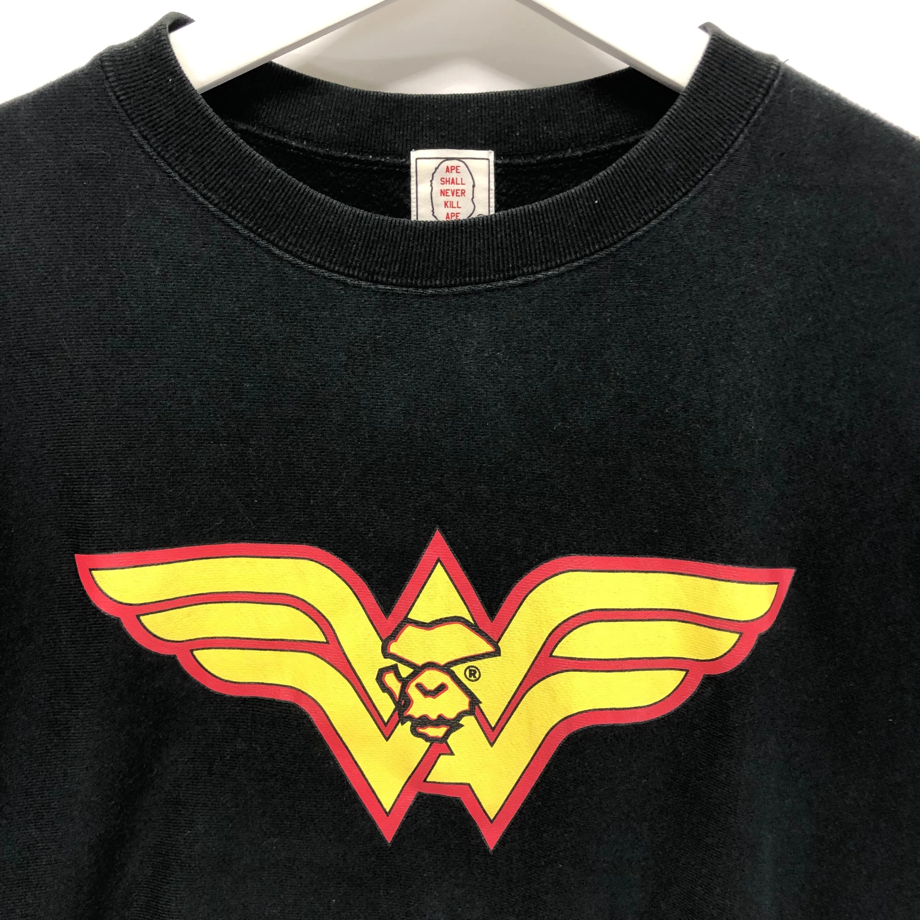 [M] A Bathing Ape Bape x DC Comics Vintage Crewneck Sweatshirt Black