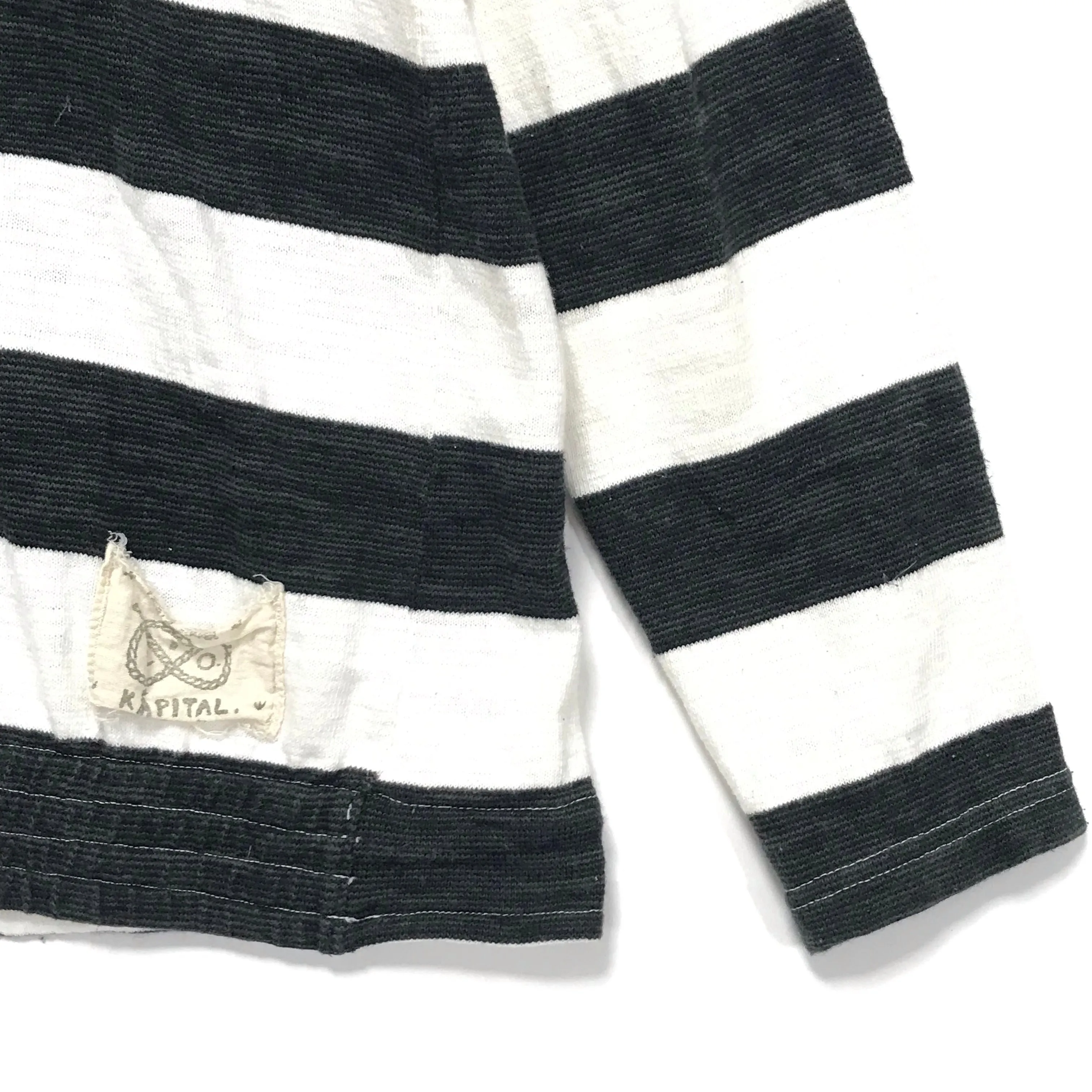 [M] Kapital Striped Hoodie White/Black