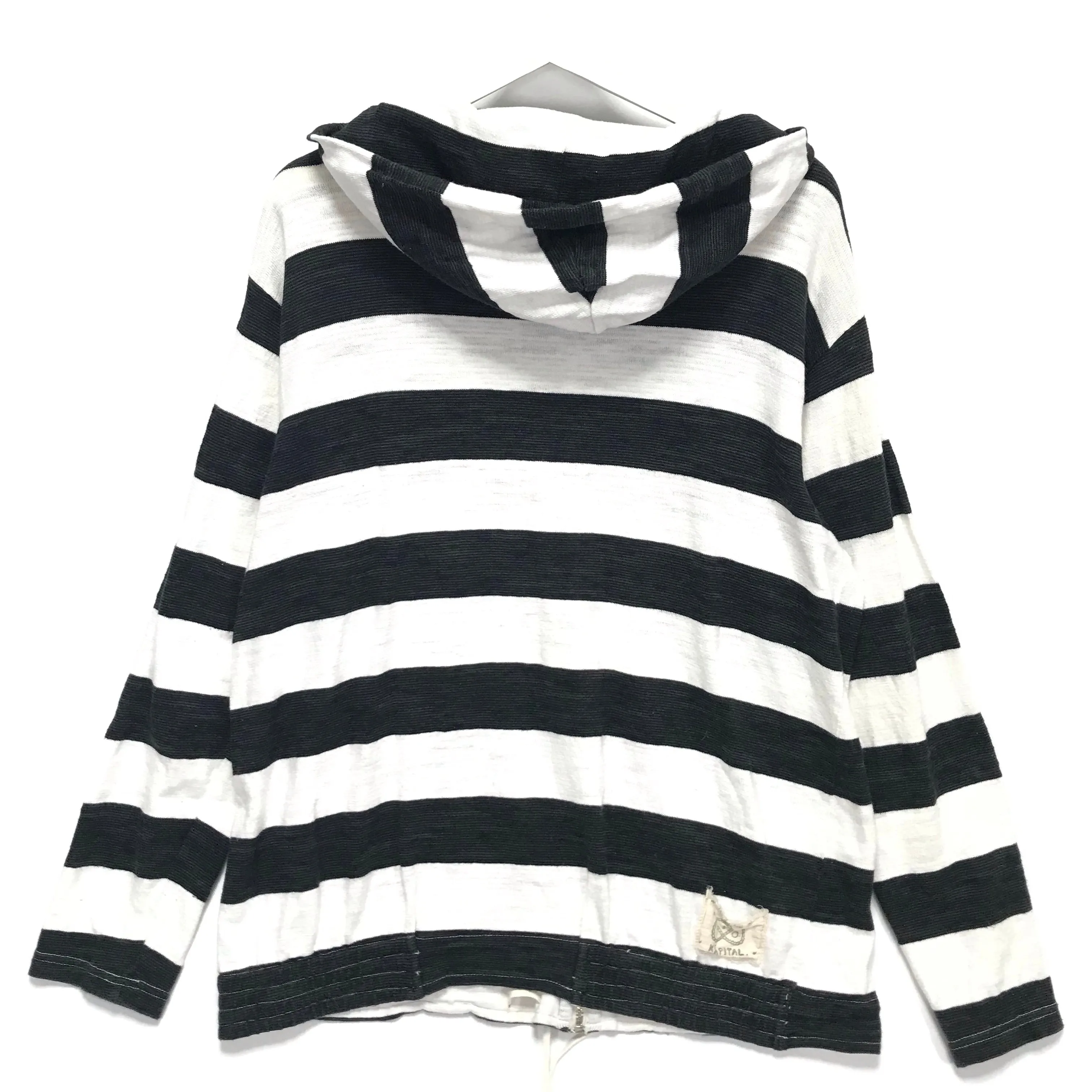 [M] Kapital Striped Hoodie White/Black
