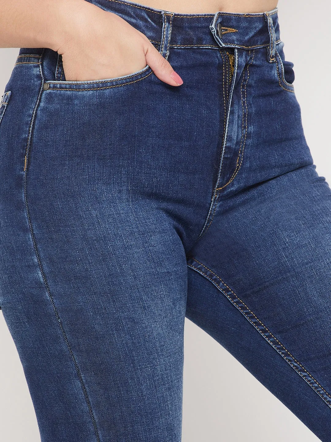 Madame Low Rise Navy Blue Ankle Length Jeans
