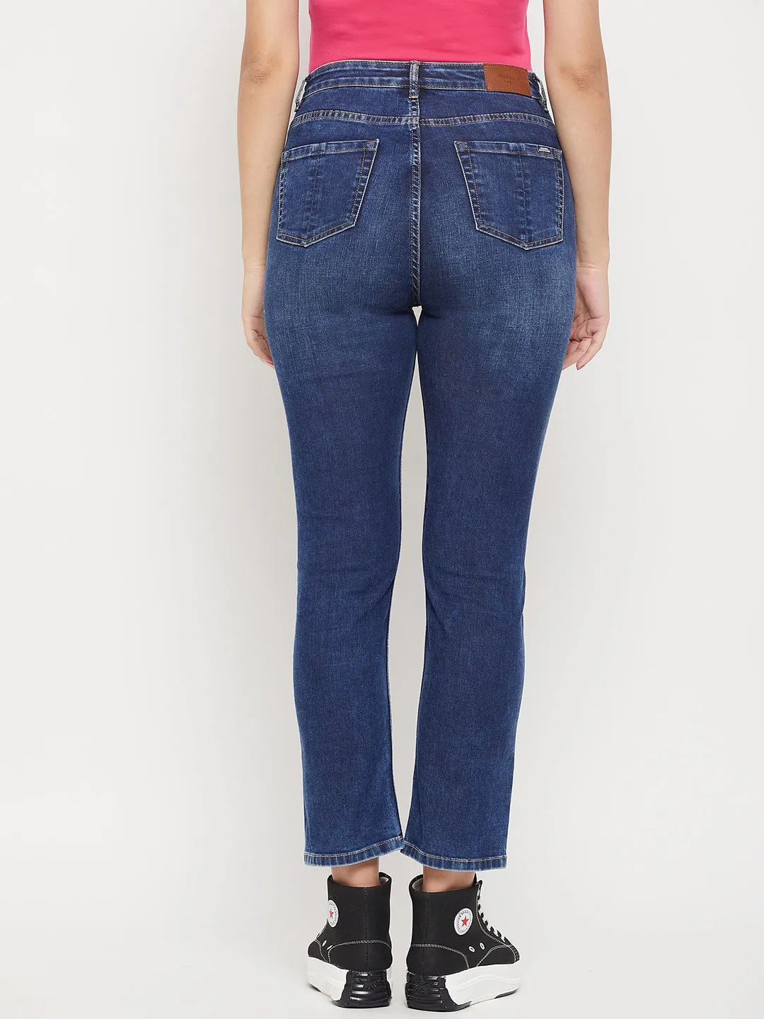 Madame Low Rise Navy Blue Ankle Length Jeans