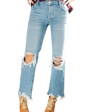 Maggie Straight Leg Light Stone Wash
