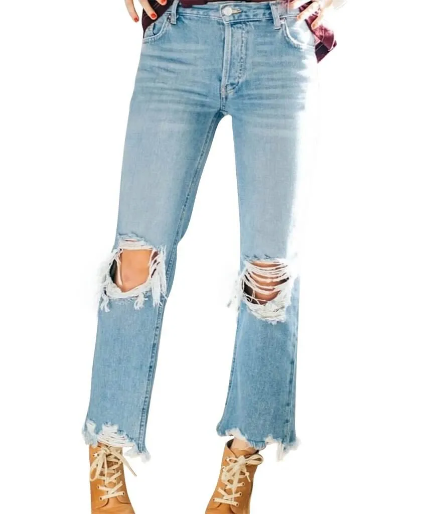 Maggie Straight Leg Light Stone Wash