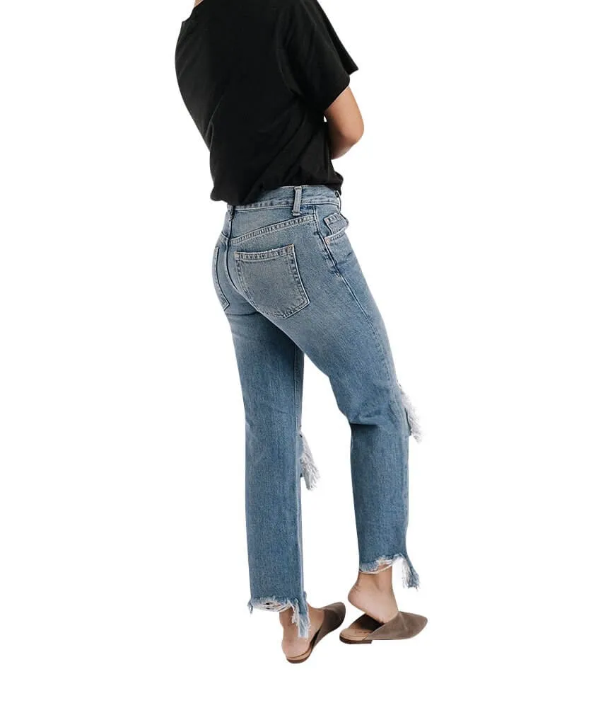 Maggie Straight Leg Light Stone Wash