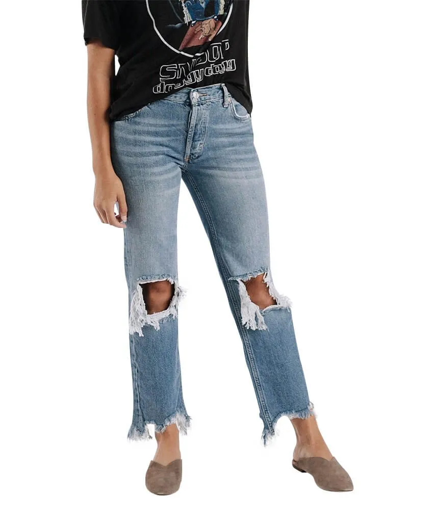 Maggie Straight Leg Light Stone Wash