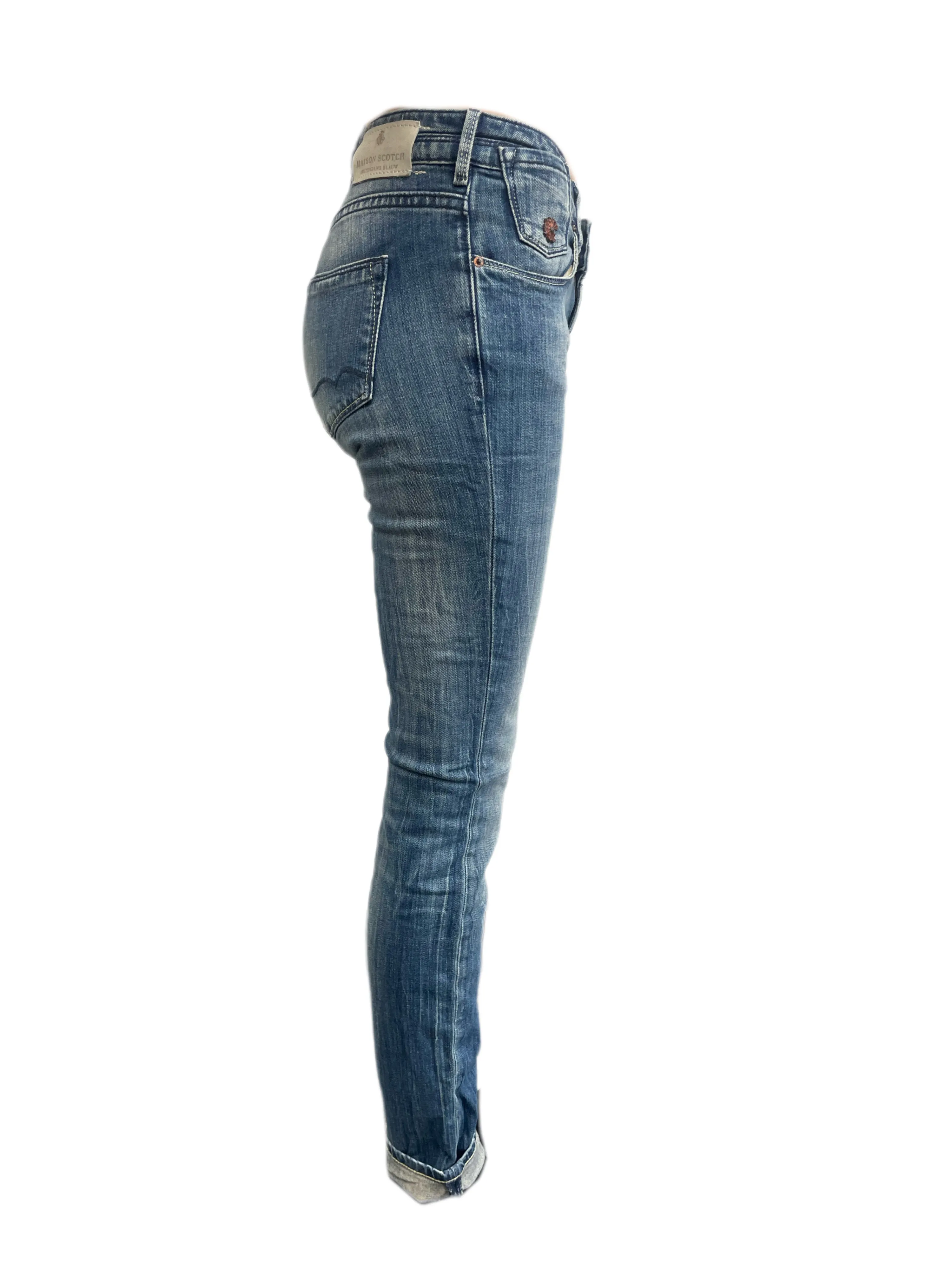 MAISON SCOTCH Women's Blue Skinny Low Rise Jeans #718 NWT