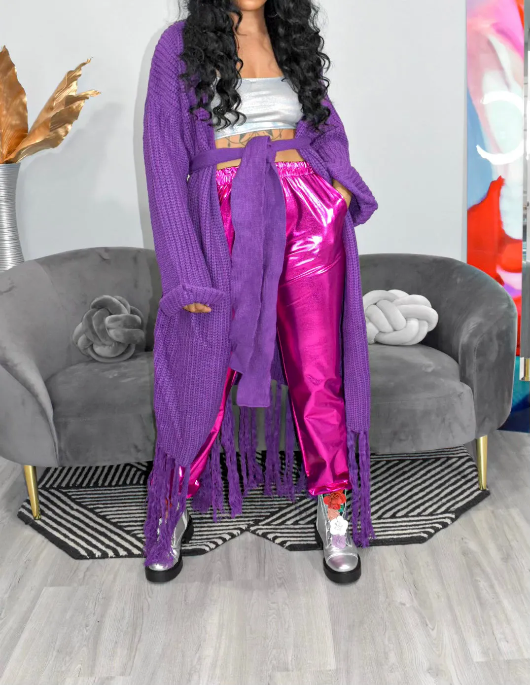Majestically Me Purple Cardigan