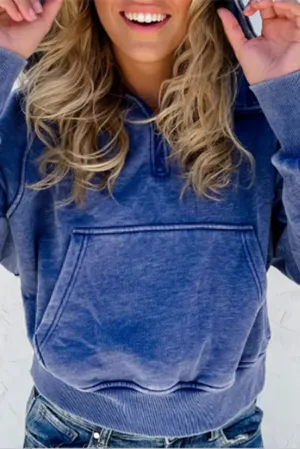 Mazarine Piping Trim Zip Neck Plus Size Sweatshirt
