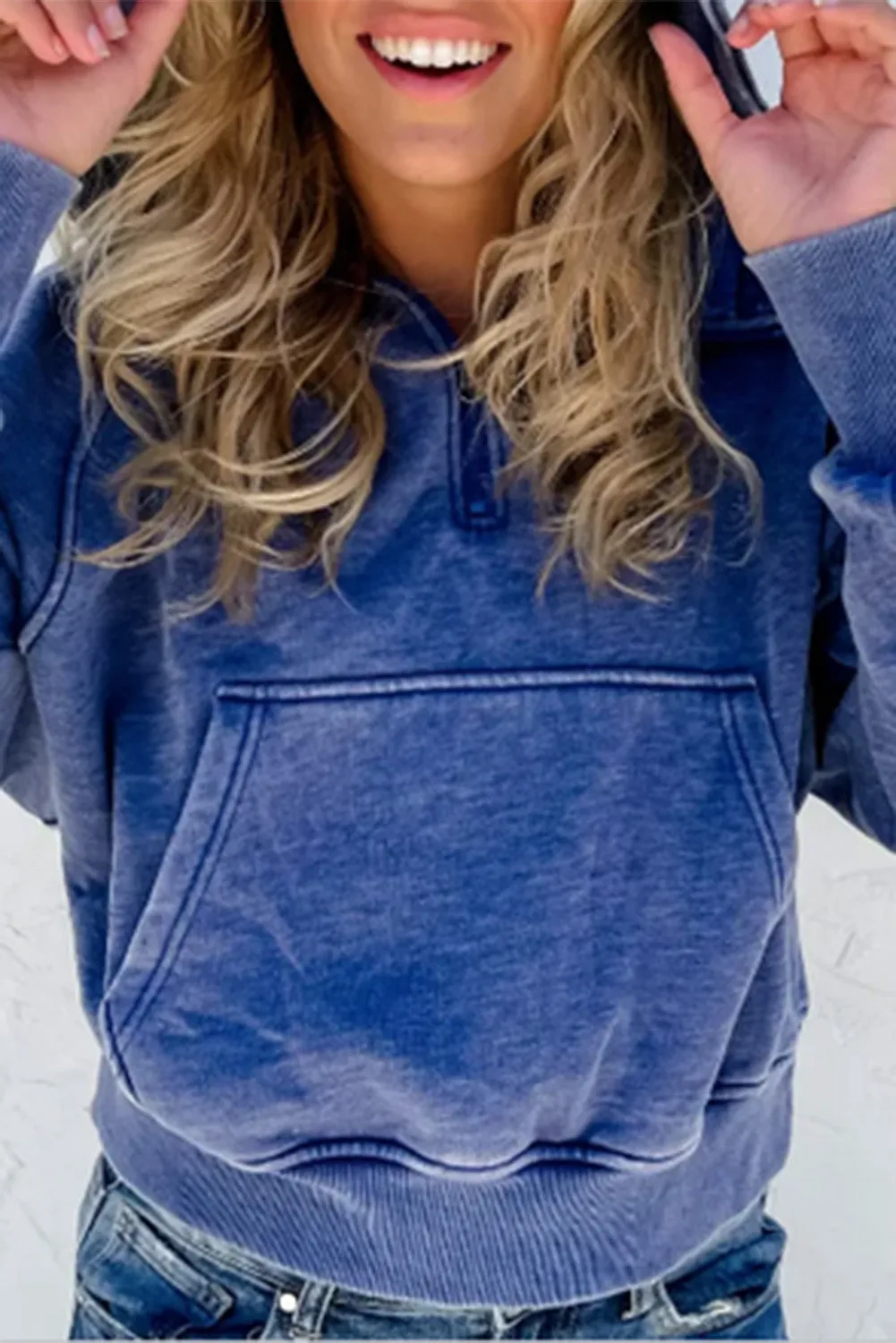 Mazarine Piping Trim Zip Neck Plus Size Sweatshirt