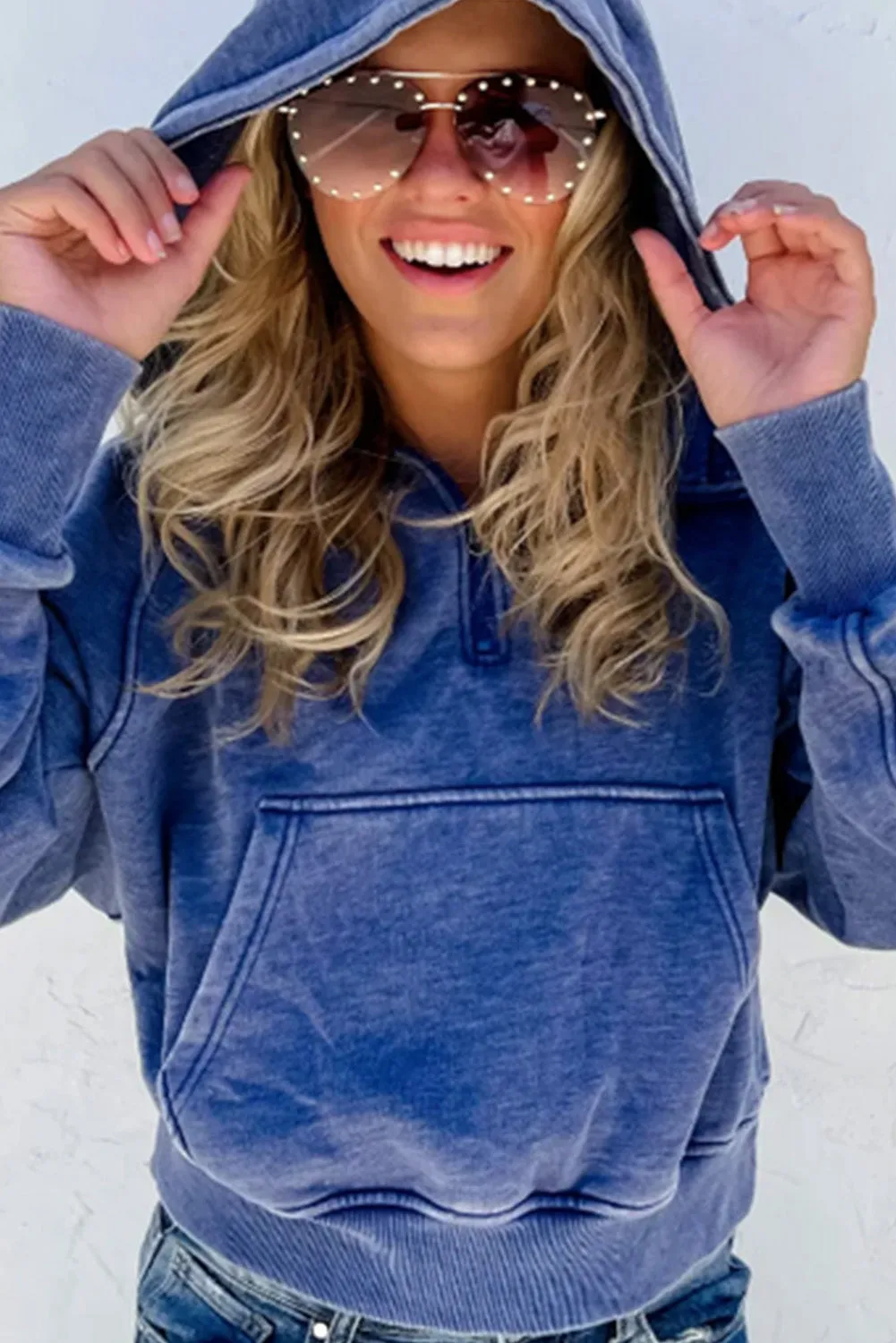 Mazarine Piping Trim Zip Neck Plus Size Sweatshirt