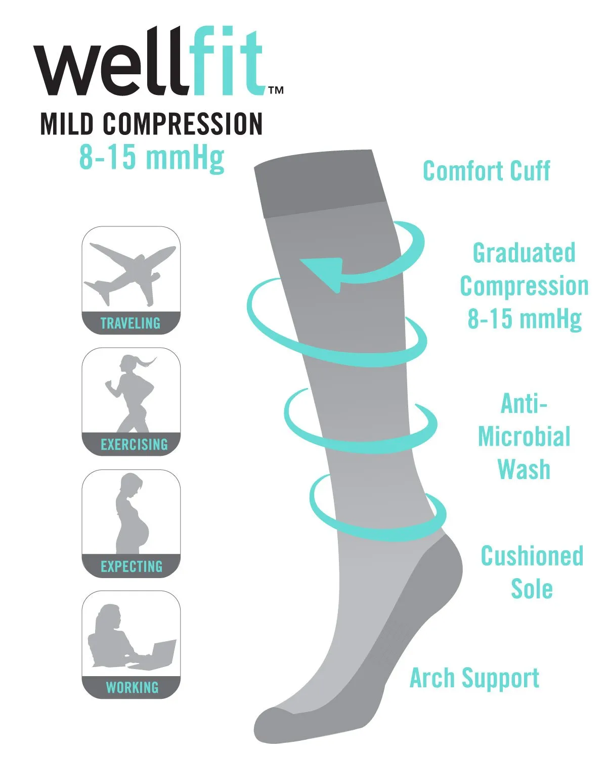 MEMOI MFY06343 BON CAFE COMPRESSION SOCKS